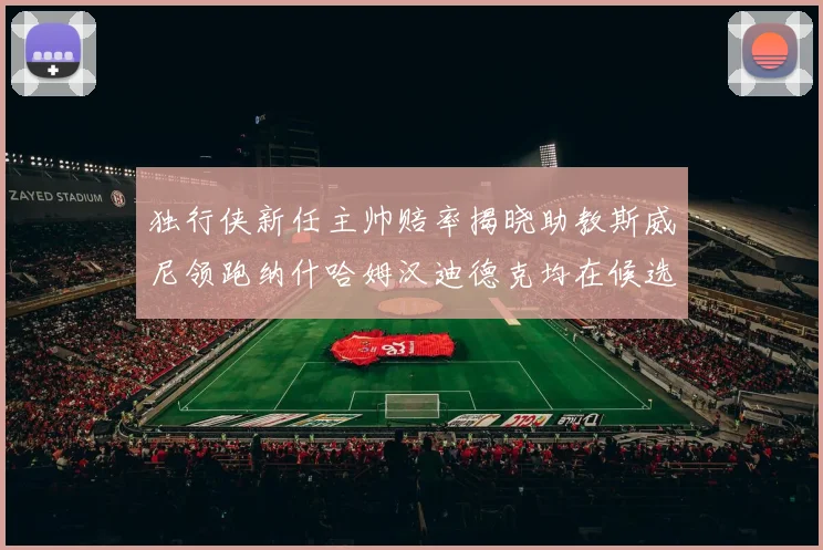 独行侠新任主帅赔率揭晓助教斯威尼领跑纳什哈姆汉迪德克均在候选之中